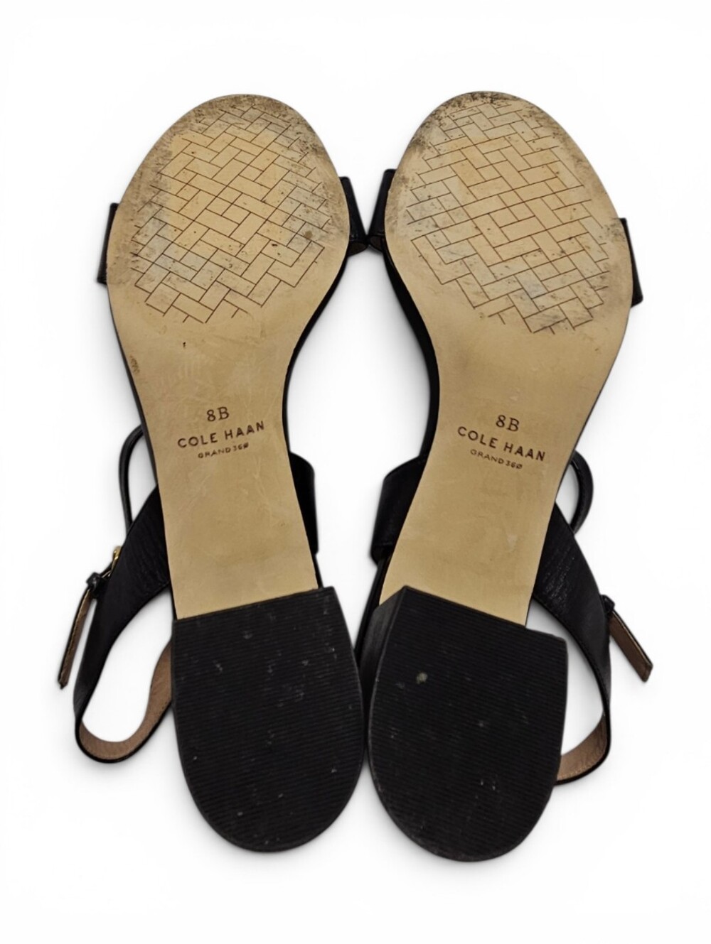 Cole Haan Josie Chain Link Grand 360 Ankle Wrap Block Heels In Black Size 8 - Picture 12 of 12
